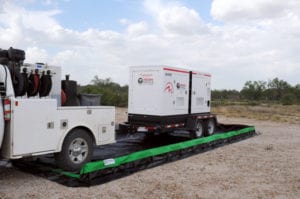 12x30 collapsible wall spill continment berm generator and truck