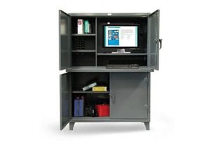 2 compartment computer workstation