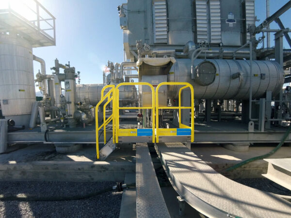 Custom work platform installation for emergency shut-off valve dashboards