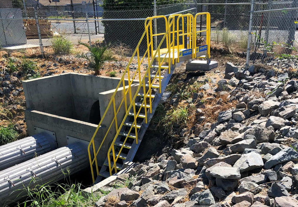 stormwater catch basin access stairs
