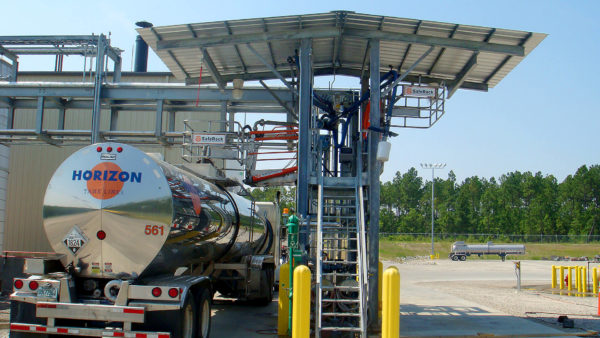 Hydrochloric Acid HCL Truck Loading platform with canopy