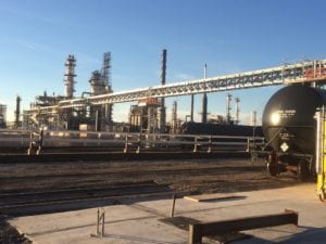 Crude oil railcar loading platform installation, Chevron refinery, Salt Lake City, UT