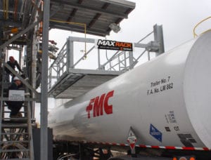 MaxRack-Elevating-Safety-Cage-at-Truck-Loading-platform