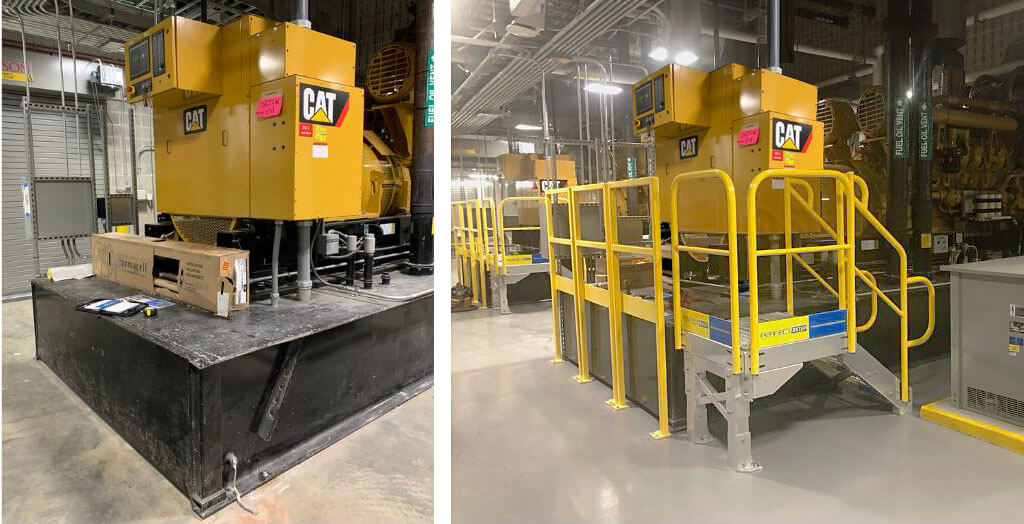 Generator railing and platform