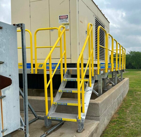 Access stairs for generator