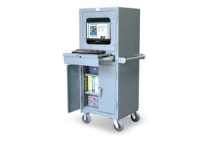 mobile computer cabinet with retractable keyboard
