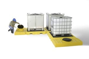 modular ibc spill pallet 3 tank model l shape