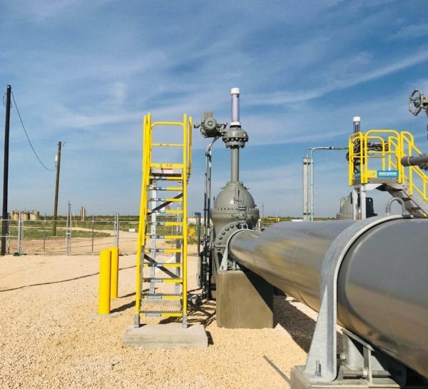 Metal platform installation to access pipeline valve
