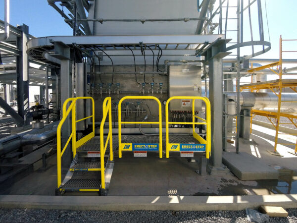 Safety work platform in natural gas facility to keep workers safe