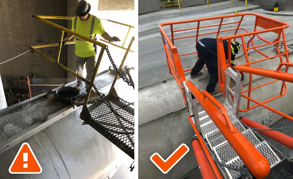 Pneumatic hopper truck access unsafe safe GX gangway
