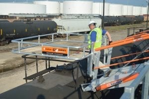 Railcar Unloading Gangway with Fall Protection