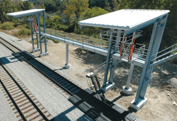 Railcar Unloading Platform with Canopy