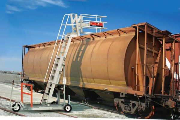 rolling platform for railcars with optional deeper cage 3