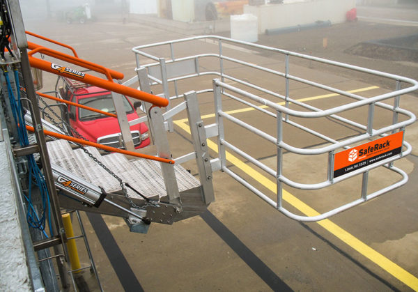 saferack trucking extra wide sas gangway with hydraulic lift
