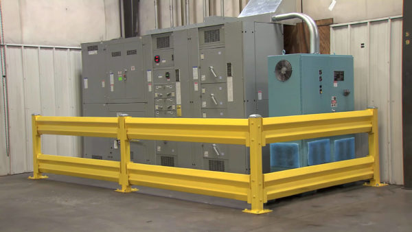 Safety Barrier protecting equipment electrical panel