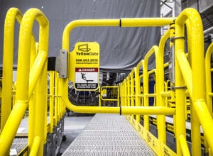 YellowGate safety swing gate on work platform