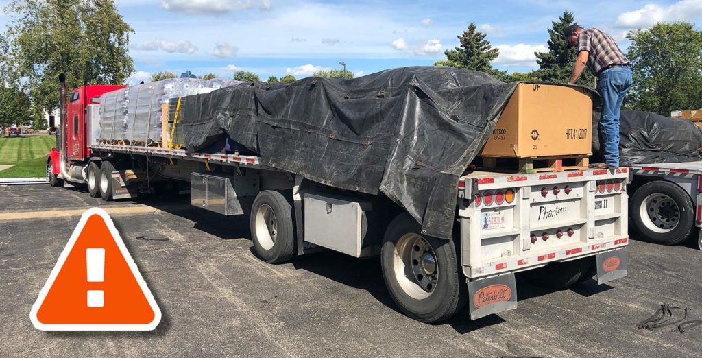 Flatbed trailer tarping without protection