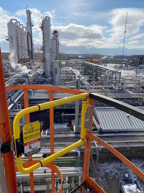 Industrial safety gate installation