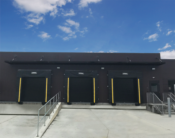 Metal awning for loading dock