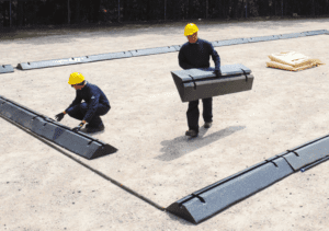 modular installation of spill containment berms