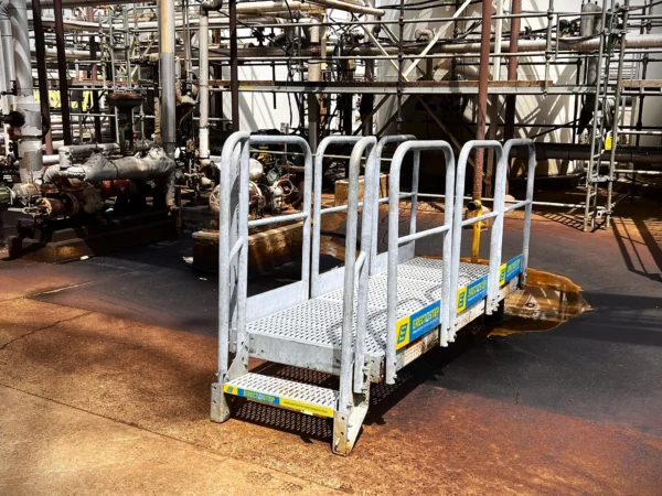 galvanized platform caustic overflow