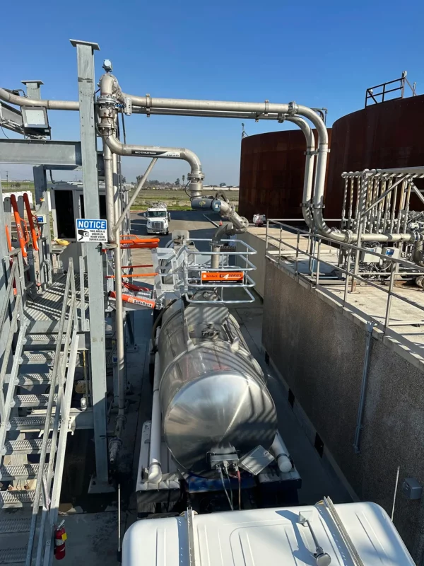 Gangway with loading arm installation